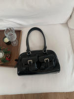 Bolso bandolera de cuero vintage estilo boling retro elegante multifuncional para mujer - details 11