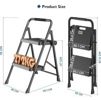 Escaleras Plegables de 150KG Pedales Antideslizantes Anchos Taburete Escaleras de Mano de Acero - details 62