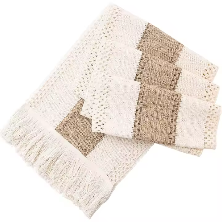 Camino de mesa bohemio de granja, borde de costura hecho a mano, estilo bohemio de ganchillo, adecuado para Decoración de mesa de comedor, 180cm - 1