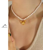 El collar de perlas de agua dulce no se decolora, joyería de collar de moda con dibujos animados de Mickey Mouse, tamaño moderno - details 3