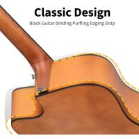 4/4 para Adulto Principiantes Guitarra Kit Mini Jumbo Cutaway 40 Pulgadas con Pickup Bolsa Cuerda Afinador Negro - details 24
