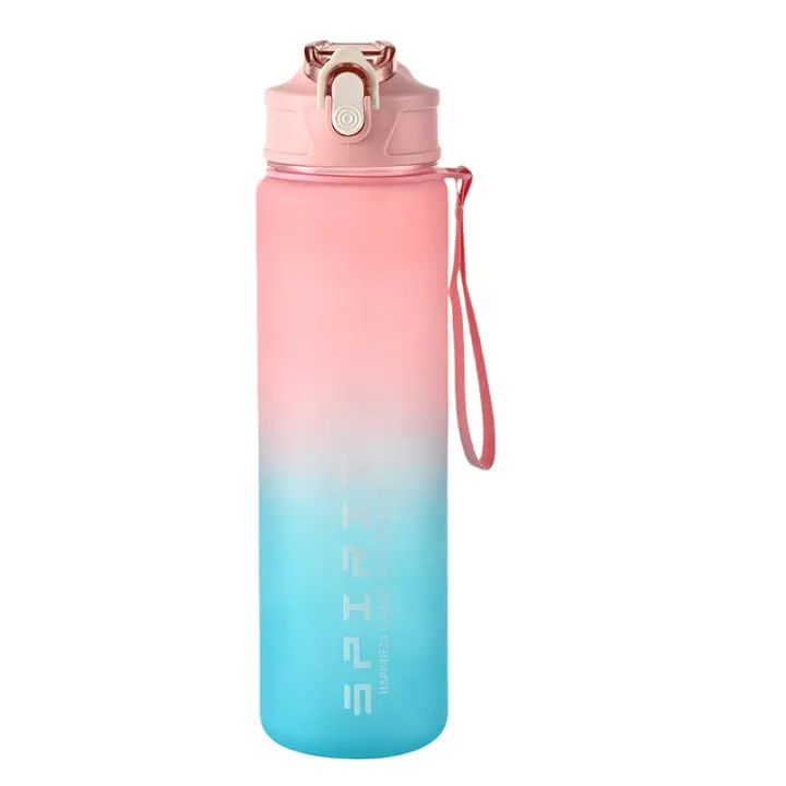 Botella de Agua Deportiva de Gran Capacidad A Prueba de Fugas, Colorida y Portátil para Viajes al Aire Libre y Gimnasio Fitness - 1
