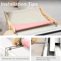 Cama colgante Universal para ventana, hamaca de montaje de madera de 40 libras, tela de calidad fácil y lavable, suministros para mascotas, I8n3 - details 3