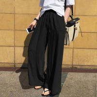 Pantalones casuales de color sólido de cintura alta de moda de pierna ancha para mujer, primavera y otoño - details 6