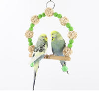 Juguete de pájaro de Color caramelo, columpio para loros, hamaca, anillo, peonía, suministros para mascotas - details 3