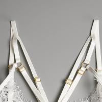 Lencería erótica, ropa interior sexy de encaje hueco, conjuntos exóticos transparentes, conjunto sensual de sujetador y bragas con aros con ligas - details 16