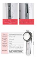 Dispositivo de Adelgazamiento 3-en-1 Portátil Instrumento de Masaje Ultrasónico LED para Cuidado de la Piel Facial - details 11