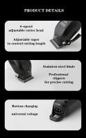 Cortadora de pelo eléctrica profesional para hombres, recortadora de barba, cortadora de pelo recargable por USB, máquina de corte de pelo - details 0