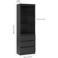 Estantería de Madera de 180cm con 3 Cajones Ideal para Oficina, Salón Organizador de Documentos, Archivadores, Carpetas, Libros - details 10