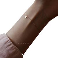 S Pulsera chapada en oro de plata pura para mujer, joyería de mano ultrafina con pasador de corazón inglés Simple elegante y versátil - details 4