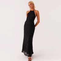 51618 Vestido largo de mujer sin espalda de tela plisada con personalidad nueva y transpirable con lazo de hoja de loto - details 18