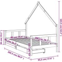 Estructura de Cama Infantil con cajones Madera de Pino 80x160cm - details 27