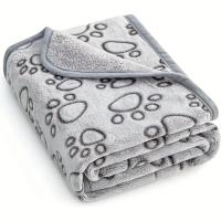 Manta para Mascotas de Algodón Flanela Patrón de Huella Gris Cushion para Perro y Gato de Alta Calidad Suave y Cálido Accesorios para Mascotas - details 6