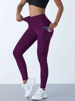 Nuevas mallas de cintura alta para mujer, mallas elásticas de Yoga con bolsillos, Push Up Fiess, ropa deportiva para correr, pantalones de Color sólido - details 22