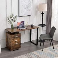Escritorio Moderno de Madera y Acero 3 Cajones, Porta Ordenador, Diseño de Mesa de Trabajo, 120 x 50 x 75 cm, Decoración para Casa y Oficina - details 42