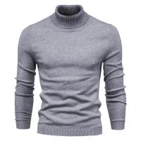 Jersey informal de cuello alto para hombre, suéter de punto, Color sólido - details 5