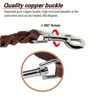 Collar de cuero con tachuelas para perro, correa de cuero adecuada para perros grandes, antimordeduras - details 0