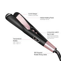 Plancha alisadora eléctrica profesional, rizador de pelo 2 en 1, planchas planas, herramientas de estilismo de cerámica - details 1