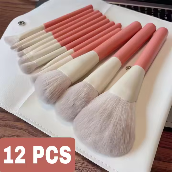 Juego de brochas de maquillaje profesional para mujer, 12 piezas, alta calidad - 1