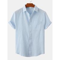 Camisa con botones de manga corta de lino y algodón de estilo chino para hombre, 2023 - details 1