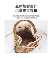 Moda Lentejuelas Bordado Cubo Baboom Handle Bolsos de mujer Flor Paja Hombro Crossbody Bolsos Sumer Beach Tote Bag Mochila de lujo de alta gama - details 6