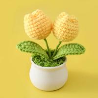 Ramo de Flores de Crochet Hecho a Mano Tulipanes Ramo Tejido Finalizado - details 8