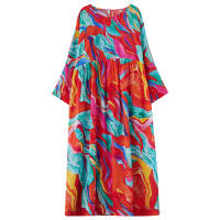 Vestido Vintage de Algodón de Manga Larga Talla Grande, Elegante y Suelto para Mujeres - details 63
