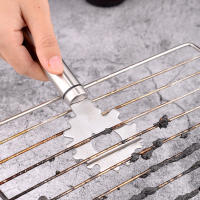 Raspador de parrilla multifuncional de acero inoxidable, herramienta de limpieza con ranura para barbacoa resistente al desgaste - details 1
