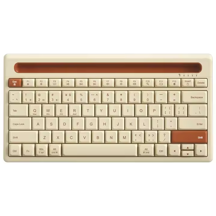Teclado inalámbrico con Bluetooth, miniteclado silencioso de tres modos, 87 teclas, para Notebook, IPad, portátil, escritorio, tableta, ordenador - 1