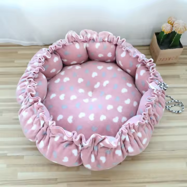 Cama de Mascotas Suave y Lavable Tamaño Completo Diseño de Donut para Gatos y Perros - 1
