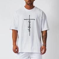 Mens Mesh Loose Oversized Fit Half Sleeve T-shirt with Dropped Shoulder Retro Fitness T Shirt Summer Gym Bodybuilding Tops Tees - details 17