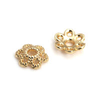 50 Uds. De cuentas redondas de latón de Color dorado de 18K, tapas de hojas de árbol y flores, suministros para hacer cuentas de joyería, accesorios Diy - details 118