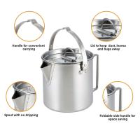 Hervidor de agua para exteriores de 1,2 litros con tapa de acero inoxidable, utilizado para hervir agua, acampar, hacer picnic, hacer senderismo, mochileros, 2025 - details 4