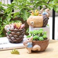 Planta animal jugosa de resina en forma de ardilla ETA, jardín ETE, decoración de escritorio ETA - details 1