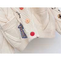 Cárdigan de punto cálido para mujer, chaqueta bordada con bolsillos, abrigo holgado, otoño e invierno, 2023 - details 3
