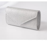 Bolso con solapa de sobre brillante para mujer, monedero largo con cadena, bolso de noche plateado brillante, billetera pequeña para mujer - details 3