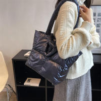 Bolso de mano de algodón acolchado para mujer, bolso de hombro de gran capacidad, de moda, de diseñador, - details 8