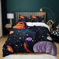 Juego de Ropa de Cama Espacial para Niños con Cubierta de Edredón de Estrellas de Universo Azul Tamaño Completo/Queen/King para Niños Niñas Adolescentes - details 14
