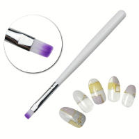 Brocha de Pintura de Patrón de Mango Blanco para Arte de Uñas 1Pcs Herramienta de Manicura DIY para Extensión de Gel UV Acrílico - details 0