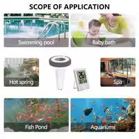 Termómetro inalámbrico flotante para piscina, dispositivo con Monitor de temperatura interior, reloj para estanque, bañera de hidromasaje y Acuario - details 10