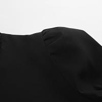 Vestido negro de línea A con diseño de manga larga para mujer, primavera verano, nuevo. - details 17