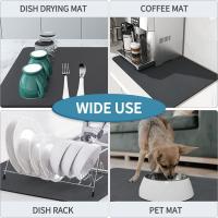 Super Absorbent Coffee Dish Large Kitchen Absorbent Draining Mat Drying Mat Quick Dry Bathroom Drain Pad Kitchen - details 4