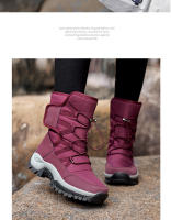 Botas de nieve impermeables para mujer, botines de piel cálida, con plataforma, color negro, a la moda, Invierno - details 22