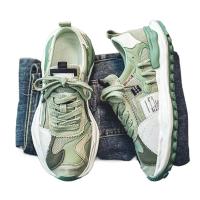 Transpirable versátil retro deportivo lona tabla zapato plataforma redonda punta ligero - details 1