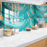 Pegatinas para azulejos, impermeables, a prueba de aceite, PVC, para cocina y baño, 20 unidades - details 0