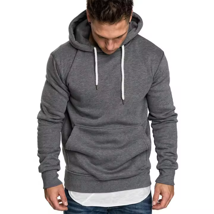Hombres sudadera con capucha casual, ropa de moda al aire libre puro, jersey con capucha de color, sudadera - 1