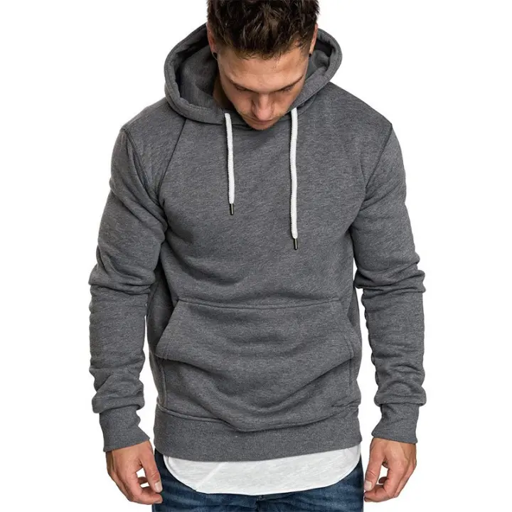 Hombres sudadera con capucha casual, ropa de moda al aire libre puro, jersey con capucha de color, sudadera - 1