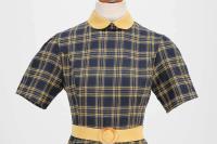 2025 nuevas mujeres Vintage a cuadros Retro Rockabilly cola fiesta de té 1950s 60s Swing vestido Otoño Invierno vestidos de manga corta - details 5