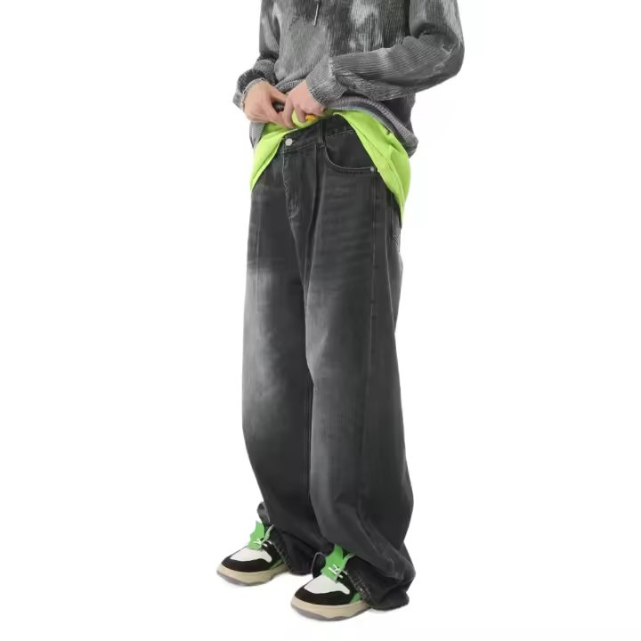 Hop Fit Hip Style Jeans para hombres, Jeans de pierna ancha, Pantalones de mezclilla sueltos para hombres, , - 1