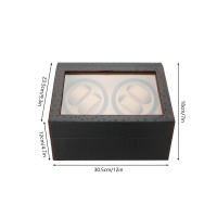 Bobinadora de reloj automática de lujo, caja de exhibición de cuero, almacenamiento 4 + 6, rotación automática, 2 motores - details 1